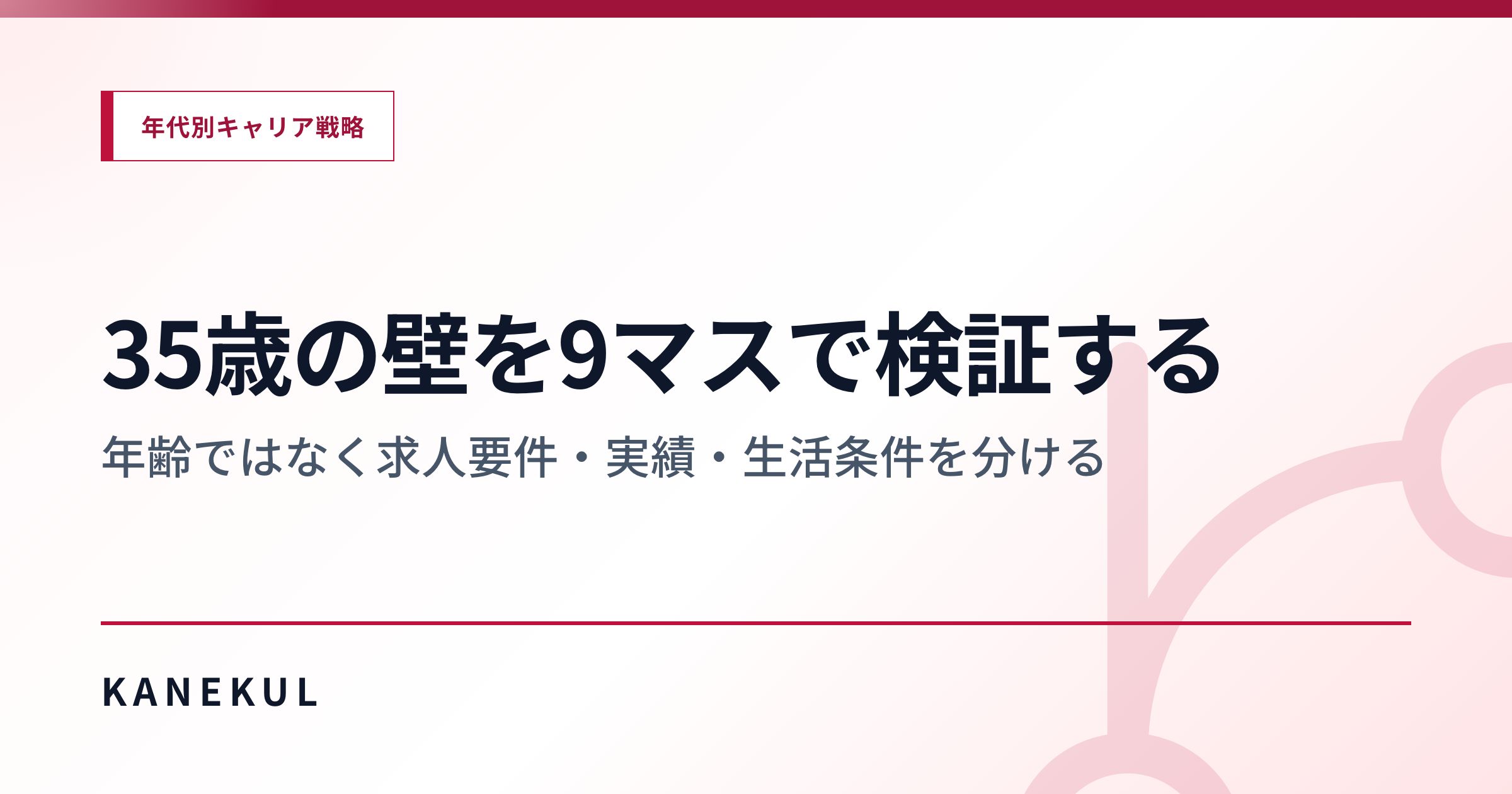 35歳の壁を9マスで検証する — 年齢ではなく求人要件・実績・生活条件を分ける