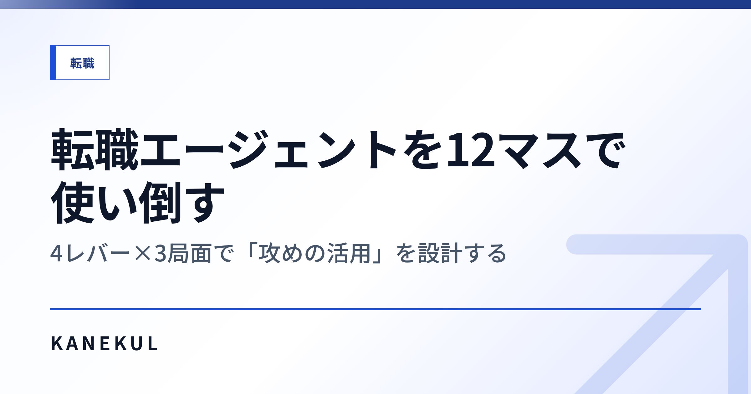転職エージェントを12マスで使い倒す — 4レバー×3局面で「攻めの活用」を設計する